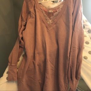 free people blush lace tunic